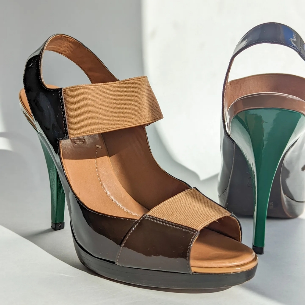 BCBG Maxazria open toe heels size 39
